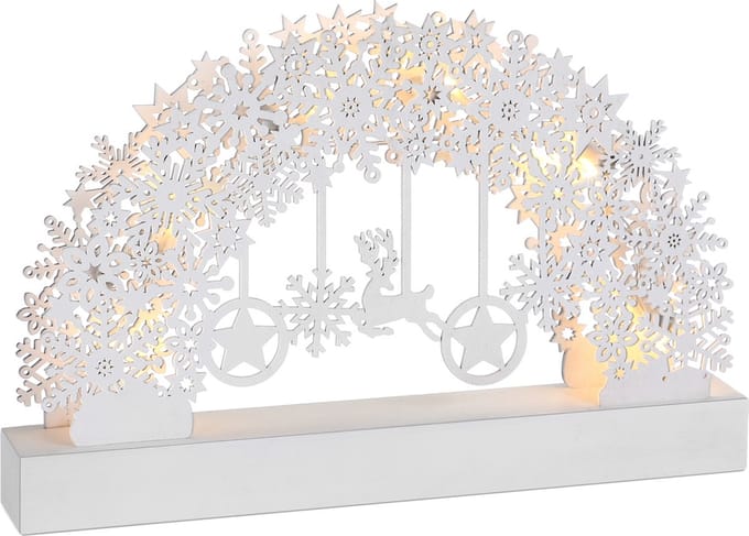 Kerstboog Sneeuwvlokken LED – Batterij – Warm wit