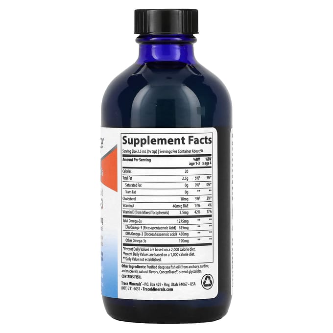 Trace, Vloeibare Omega-3 voor Kinderen, Sinaasappel, 1.275 mg, 8 fl oz (237 ml)