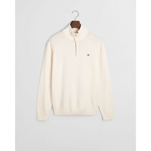 Gant Trui Superfijne Lamswol Half-Zip Cream / male