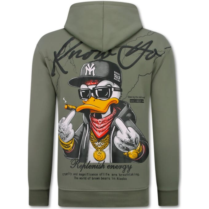 Oversized Hoodie Heren met Capuchon - Gangster - Dik Geweven - 5788 - Grijs