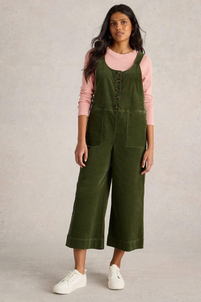White Stuff Viola Cord Dungaree Dark Green Taglia: 20 REGULAR | Tute Outlet | Donna | Verde