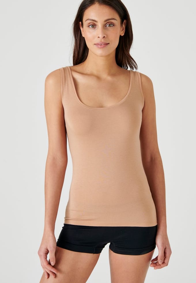 Damart - T-shirt met korte mouwen Thermolactyl Sensitive onzichtbaar - Dames - Bruin - 46-48 (L)