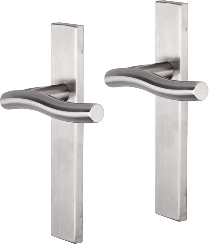 Deurkruk - Impresso Chester - Voor binnen - Vierkant deurschild - RVS - 2 stuks