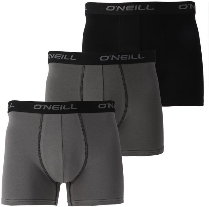 O'Neill Heren Boxershorts Trunks 900003 Effen Grijs/Zwart 3-Pack - Maat M