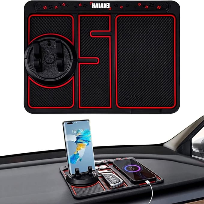 Joiride - Antislipmat Auto met Telefoonhouder - Telefoonhouder Auto Dashboard - GSM Houder Auto - Auto Accessories - Glow in the Dark - MATDOCK