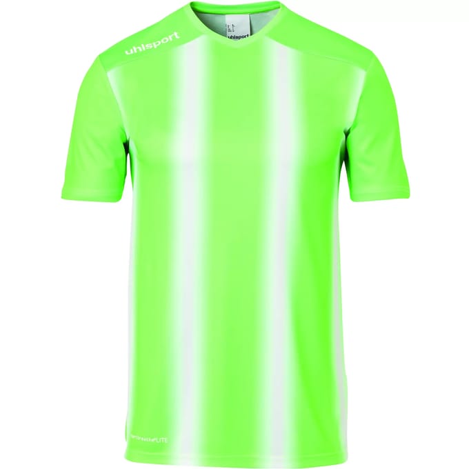 Uhlsport Stripe 2.0 Shirt Korte Mouw Kinderen - Fluo Groen / Wit | Maat: 164