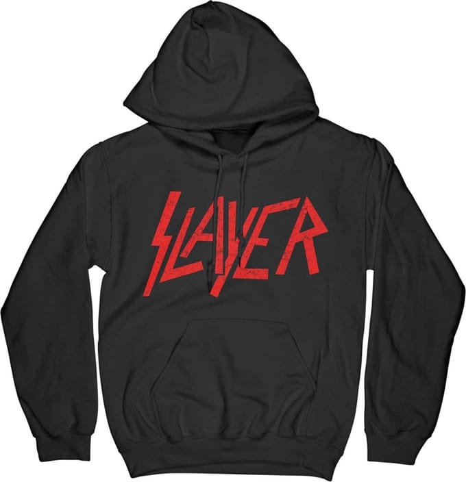 Slayer - Distressed Logo Hoodie/trui - L - Zwart