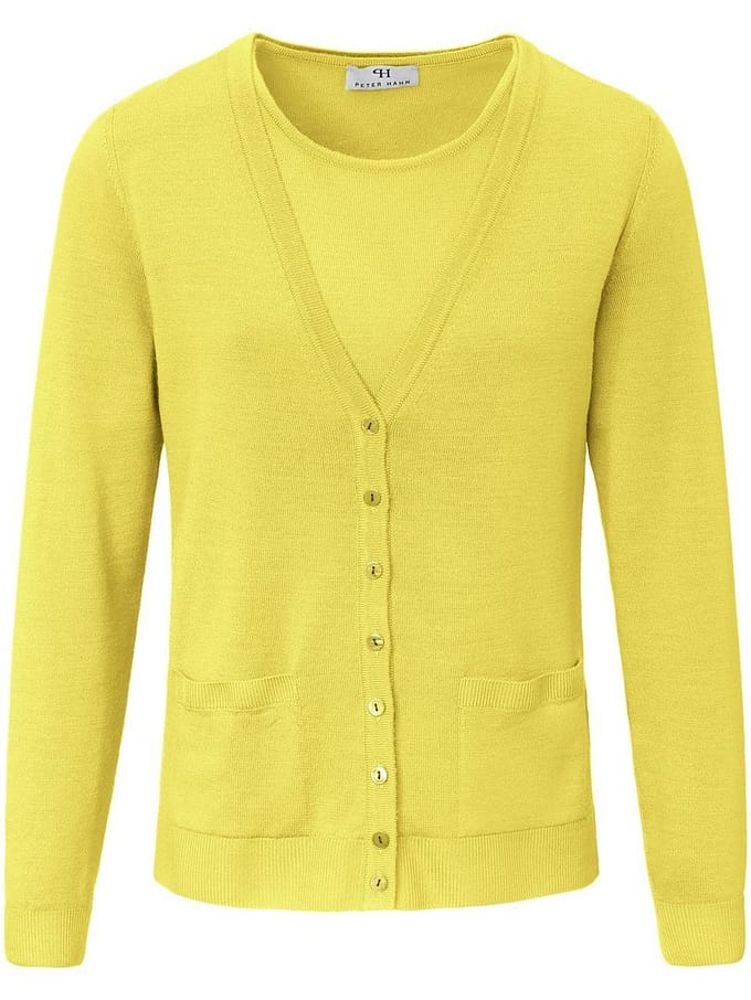 Twinset 100% scheerwol Van Peter Hahn geel
