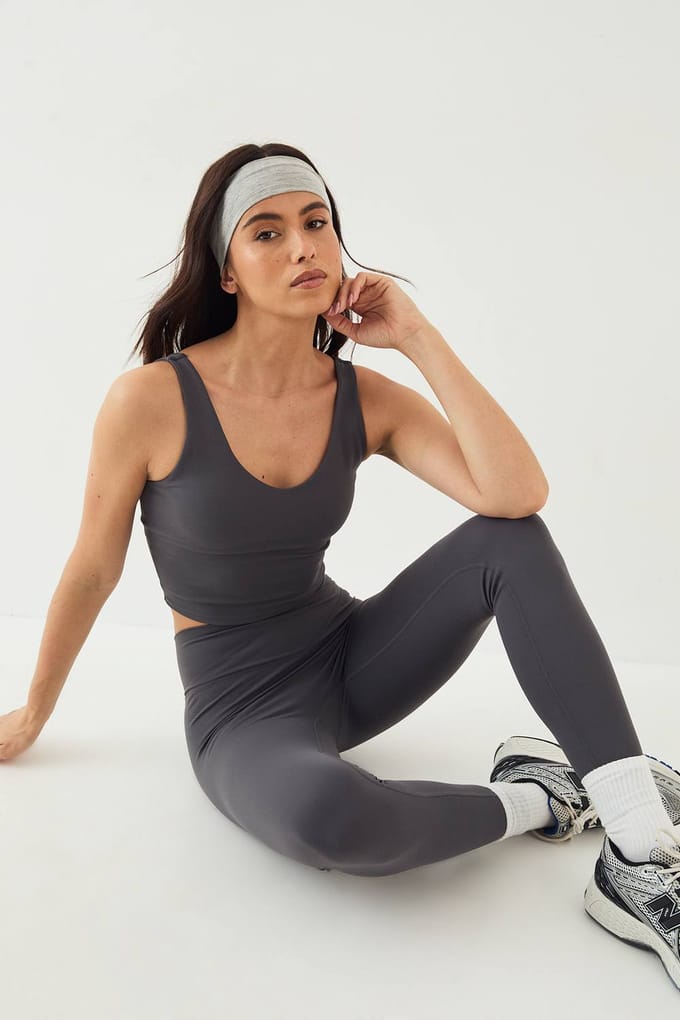 Dames DSGN Studio Ultra Sculpt Wrap Taille Legging | Slate Grey | Maat: 2XL