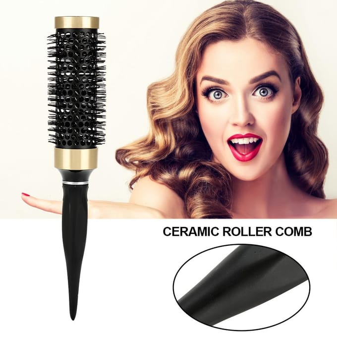 Keramische Kam Professioneel Salon Styling Gereedschap Krullend Haar Borstel Roller Kam brown