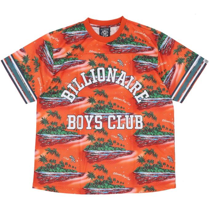 T-shirt Man Tropical Island Print Voetbal Top Multi