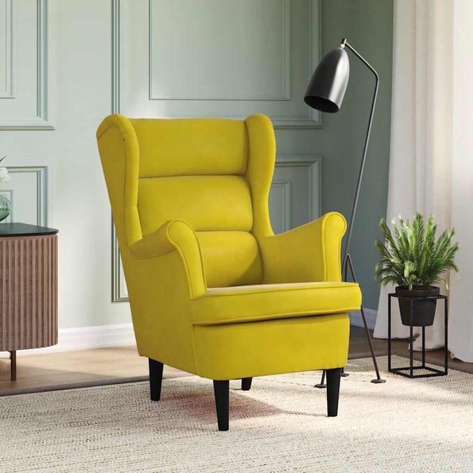 vidaXL Fauteuil fluweel mosterdgeel