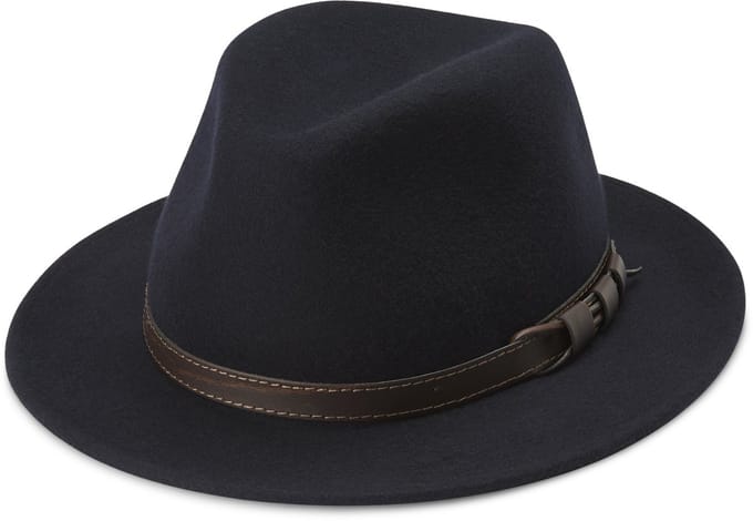 Flavio Marineblauwe Moda Fedora met Platte Rand