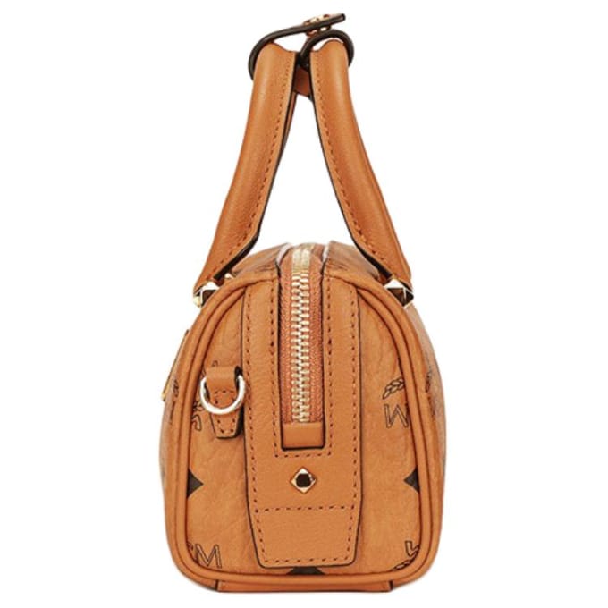MCM Aren Visetos Boston Tas Dames Schoudertas Bruin Cognac MWBAASE03CO001 Basic Set (Bag+Dust Bag) brown