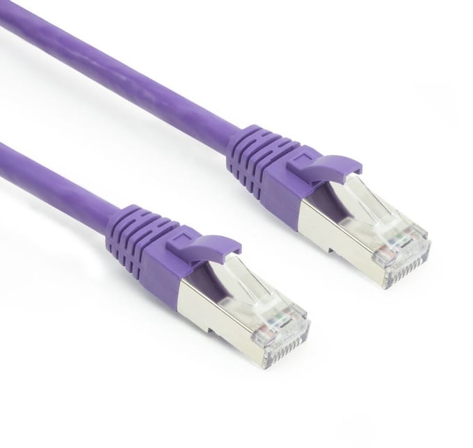 ACT Paarse 20,00 meter SFTP CAT6A patchkabel snagless met RJ45 connectoren FB2320