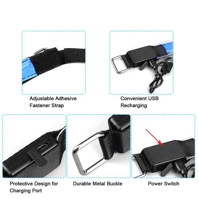 LED-armband USB oplaadbare hardlooparmband Nachtveiligheid Hardloopfietsuitrusting 2 groen