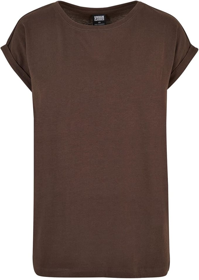 Urban Classics Extended Shoulder Tee Dames T-shirt - bruin - 3XL