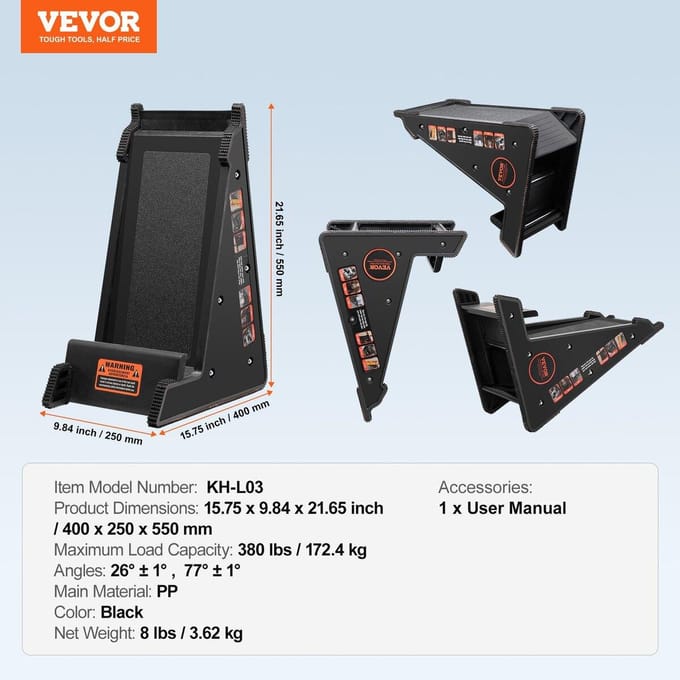 Ladder Leveller 380lbs Belasting PP Waterpasgereedschap met Opbergruimte voor Oneffen Grond