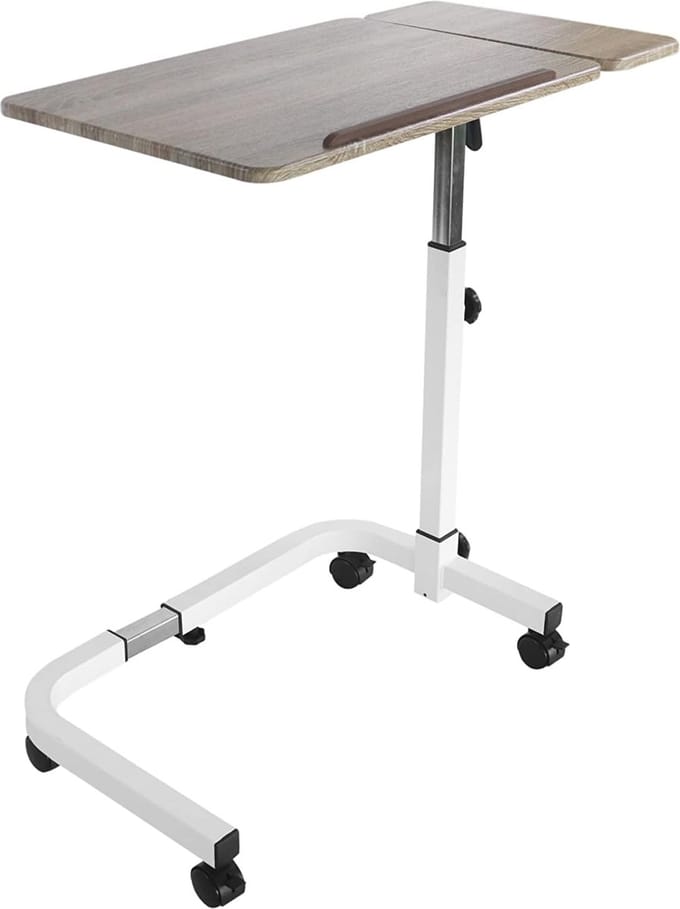 Verstelbare Bedtafel met Wielen - Ideale Laptoptafel voor Fauteuils en Bedden