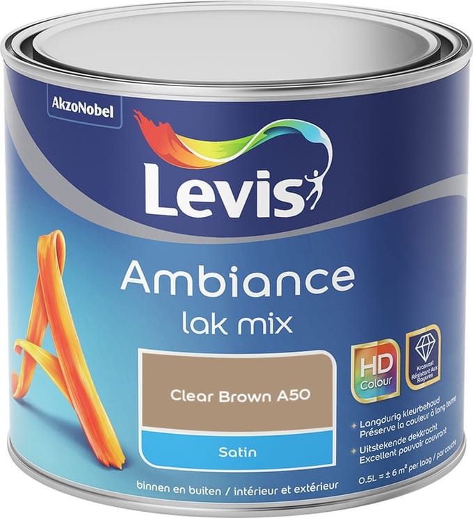 Levis - Ambiance Lak Satin Mix - Clear Brown A50 - Mengverf - 0,5 L