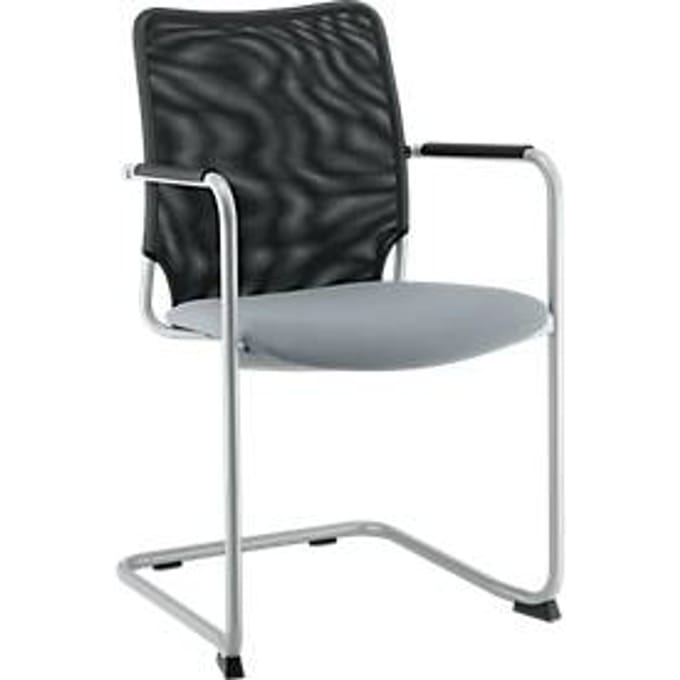 Sledestoel Sun, met armleuningen, aluminium zilver/grijs