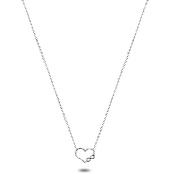 Twice As Nice Halsketting in zilver, hart en infinity 40cm+5cm