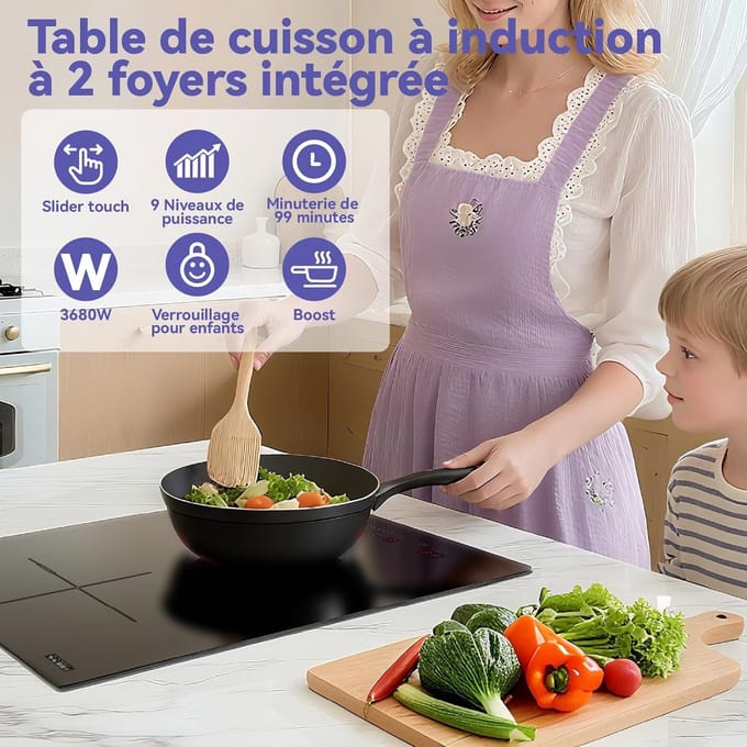 Inductiekookplaat 3700W met Touch-bediening en Glaskeramisch Oppervlak