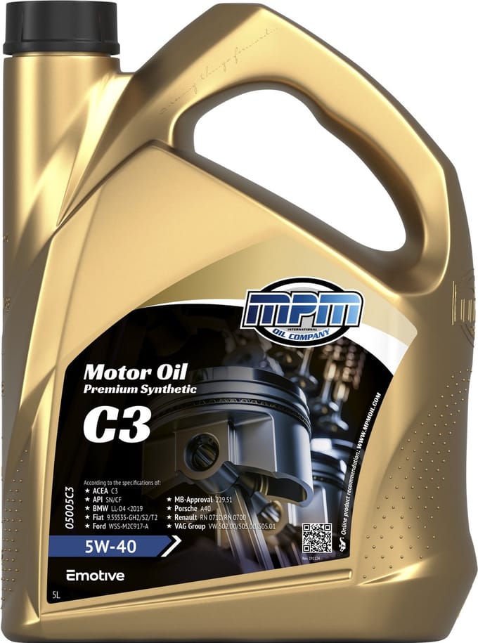 MPM Motorolie 5w40 C3 - 5 liter