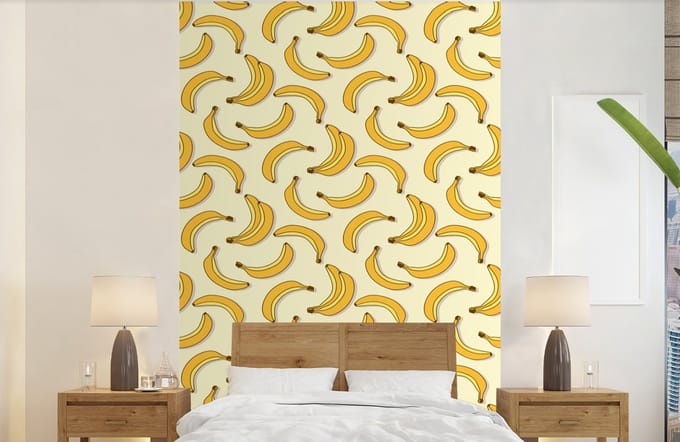 Behang - Fotobehang Fruit - Design - Banaan - Breedte 140 cm x hoogte 220 cm