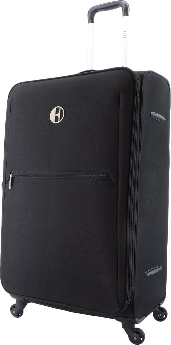 ELLE Mode Zachte Reiskoffer 78 cm - Large - Zwart - Zwart / Large