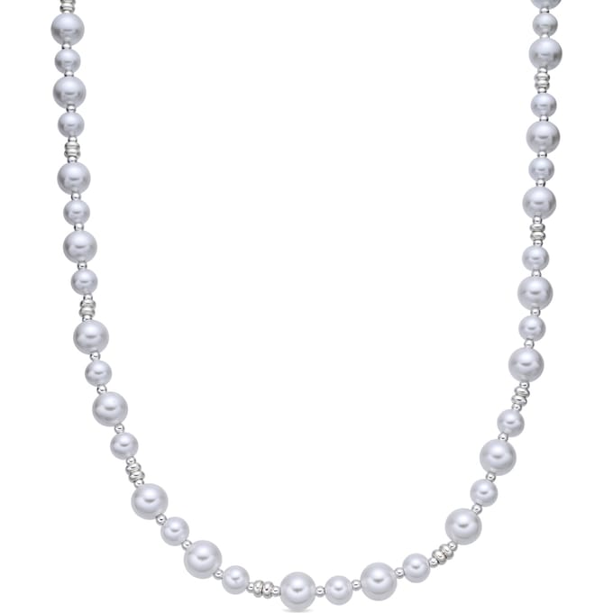 Luxenter Ketting met witte parel en rhodiumafwerking - Akio
