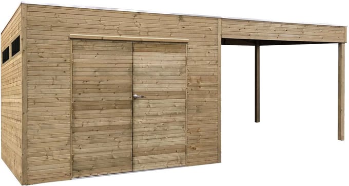 Solid Superia Cube Viterbo Tuinhuis - Vuren - Geïmpregneerd - 591,7x298,8cm