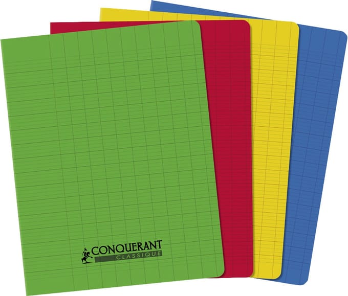 Conquerant Cahiers Polypro, Monochromatisch, Geel, 48 vel, Mat, Gelijnd papier, Softcover
