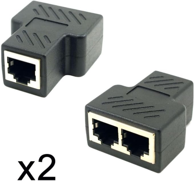 RJ45 Splitter Adapter Ethernet LAN Netwerkverdeler 1 naar 2 Poorten Cat6 Compatibel