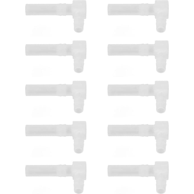 10 stuks Elleboog Barb Fitting 90 Graden PP Slang Connector Verloop 8x10mm Accessoireset Kit white