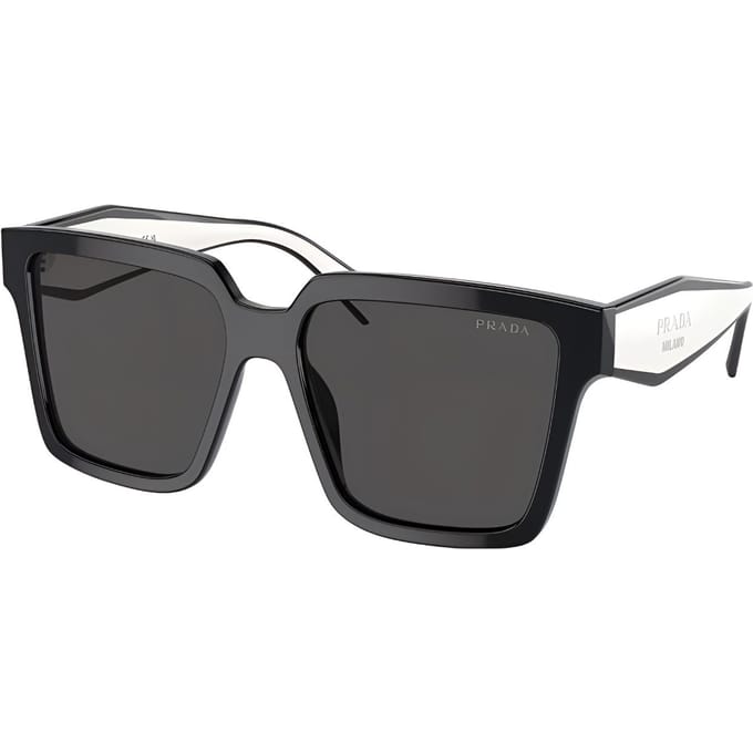 Prada Vierkante Zonnebril Met Logo Dames zonnebril Zwart PR24ZSF1AB5S057 Basic Packaging-Eyeglass Case+Box,57 gray