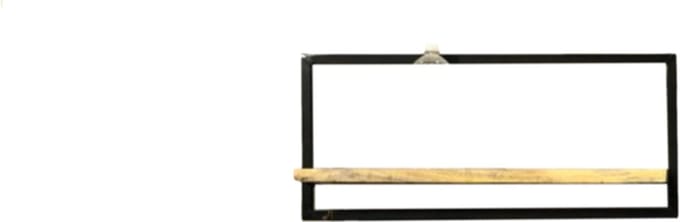 Benoa Depew Iron Wall Rack with Wooden Shelf 130 cm Black Steel