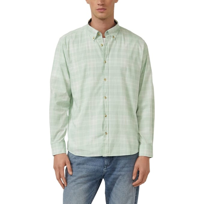 s.Oliver - male - Regular fit: geruit katoenen overhemd met button-down kraag