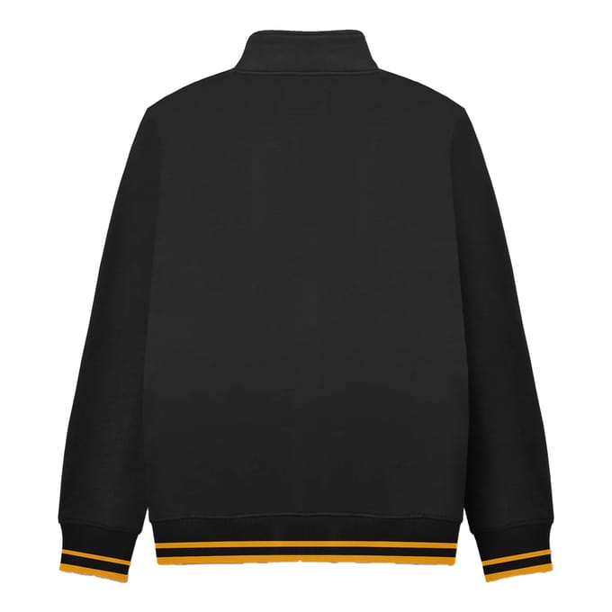 Lambretta Heren Tipped Kwart Rits Sweatshirt (Zwart/Goud)