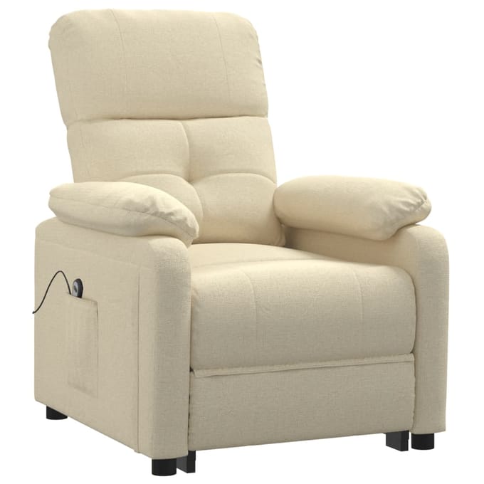 vidaXL - Fauteuil - verstelbaar - elektrisch - stof - crèmekleurig