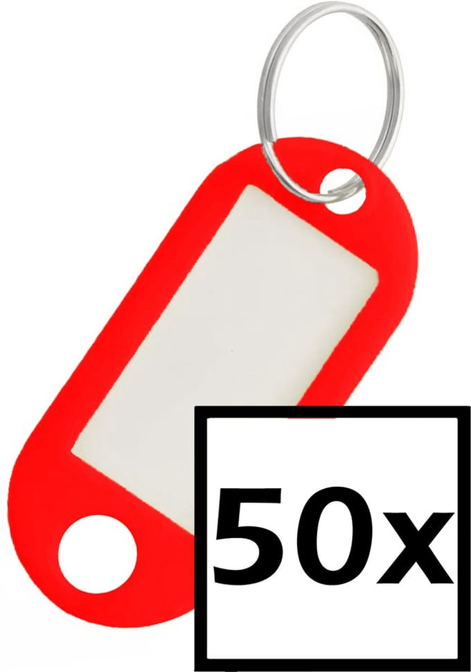 Sleutelhanger Sleutellabel Bagage Label Sleutel Naamlabel - Rood - 50x