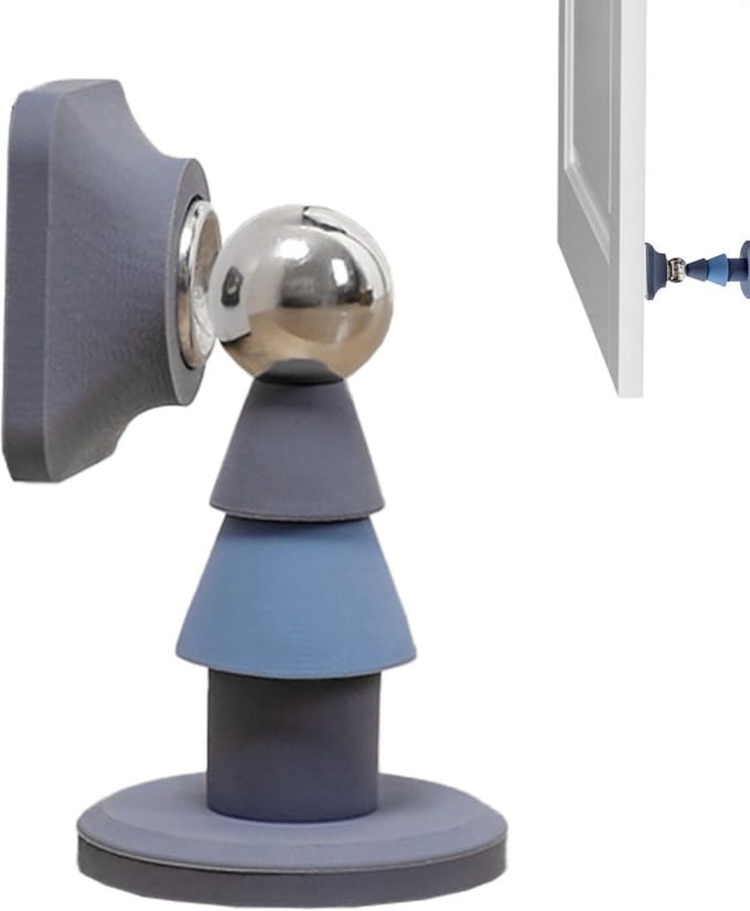 Magnetische deurstopper - Zonder boren - Deuren opvangen - Anti-botsing ontwerp - 94 cm lengte - Blauw