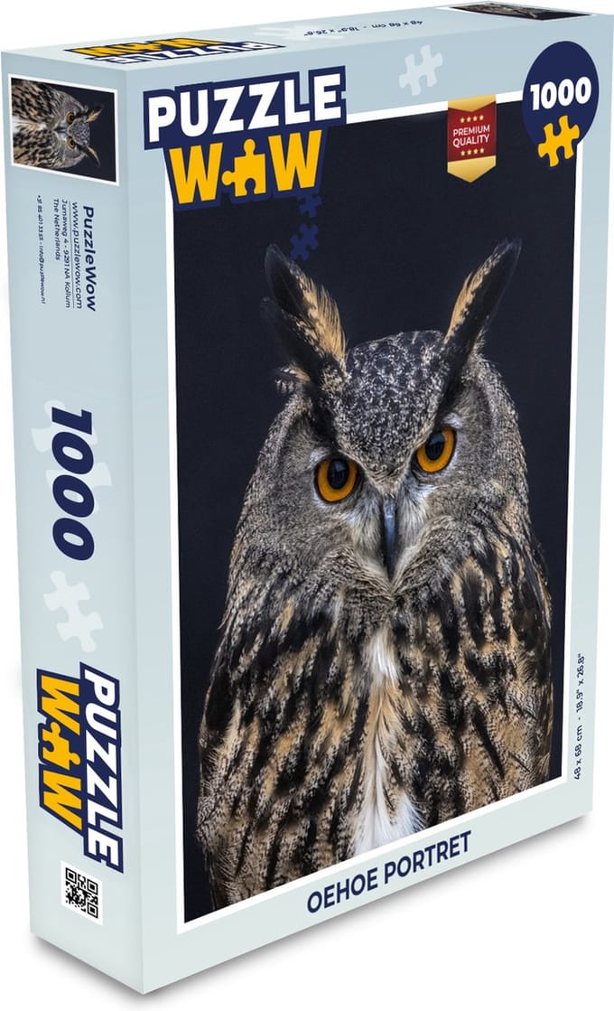 Puzzel Oehoe portret - Legpuzzel - Puzzel 1000 stukjes volwassenen