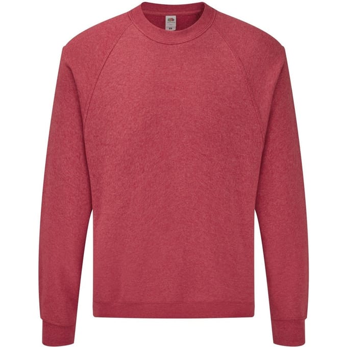 Fruit Of The Loom Heren Raglan Mouwen Belcoro® Sweatshirt (Heather Rood)