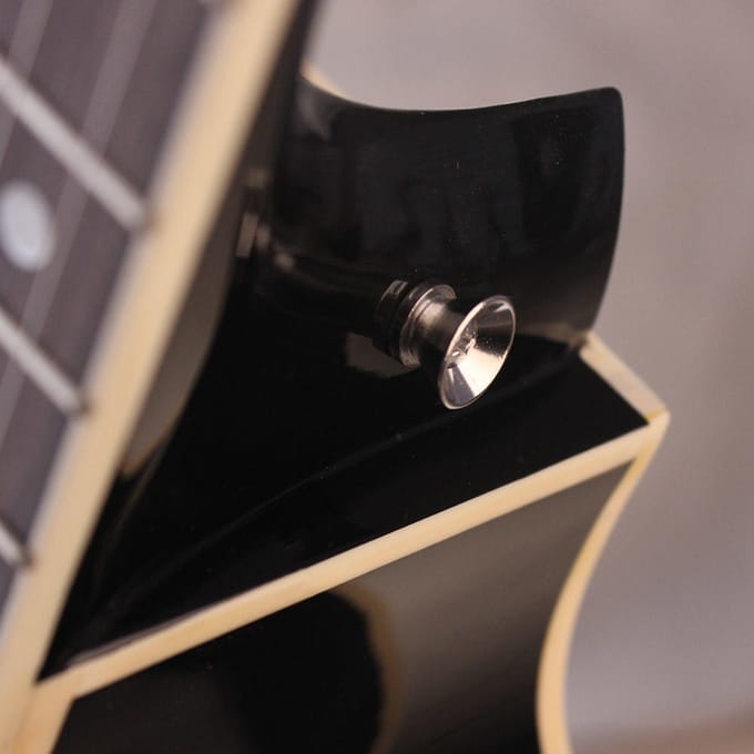2 pièces Attaches de Sangle de Guitare Chevilles Métal Argenté pour Guitare Ukulélé Bas Chaud noir