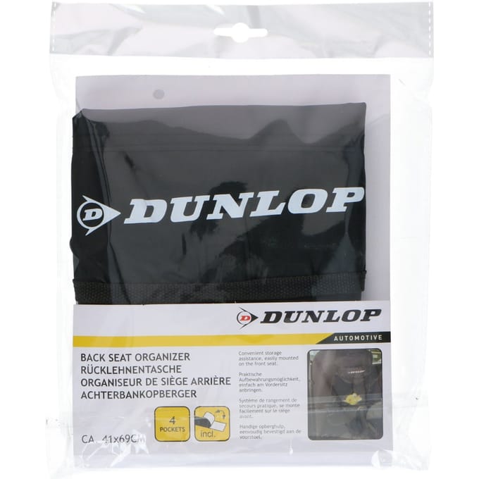 Dunlop - Car organizer / glove box / seat protector - black