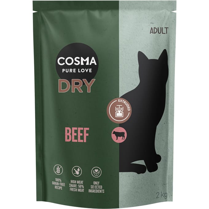 2kg Cosma Extruded Droogvoer Rund Katten Droogvoer