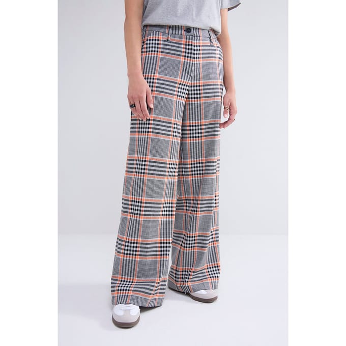 Summum Woman Trousers Orange Check Multicolour Größe: 36 | Ausgestellte Hosen Outlet | Damen | Orange