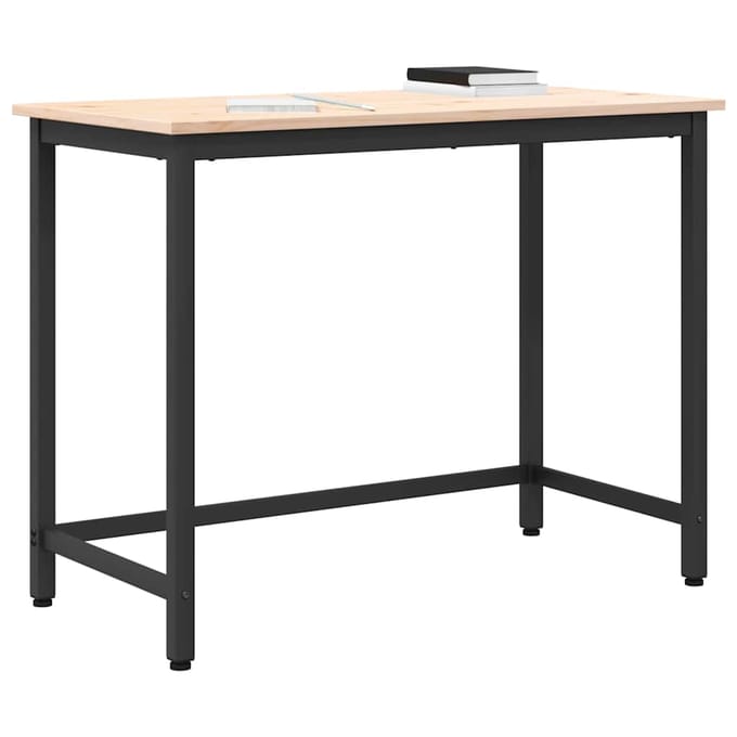 vidaXL - Tafel - Naturel - 100 - x - 50 - x - 77 - cm - Engineered - hout - en - staal