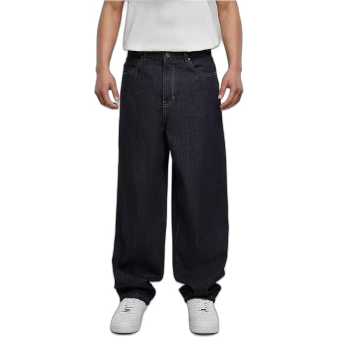 Urban Classics Heren Jeans Rinsed Denim 32 - Jaren 90 Grunge Denim Broek voor een Retro Streetstyle Look
